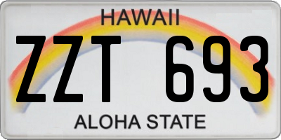 HI license plate ZZT693