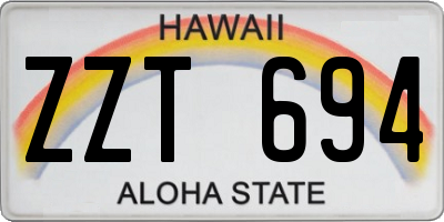 HI license plate ZZT694