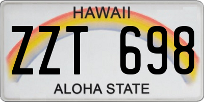 HI license plate ZZT698