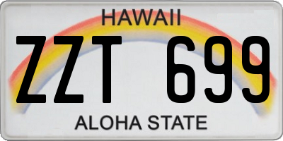 HI license plate ZZT699