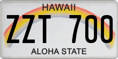 HI license plate ZZT700