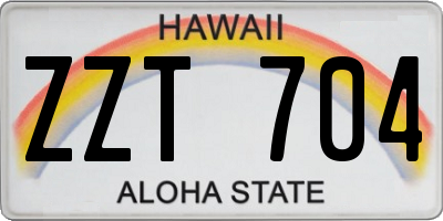 HI license plate ZZT704