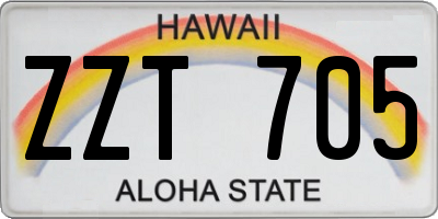 HI license plate ZZT705