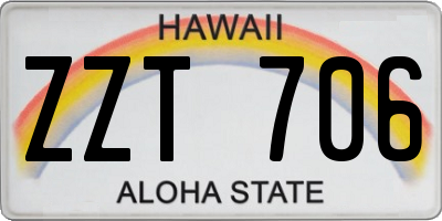 HI license plate ZZT706