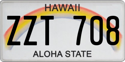 HI license plate ZZT708