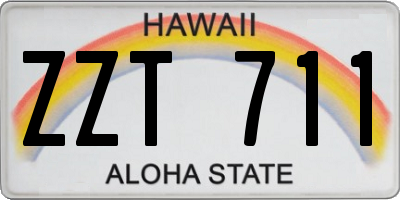 HI license plate ZZT711