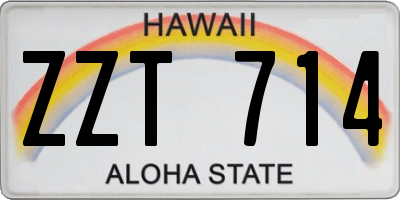 HI license plate ZZT714