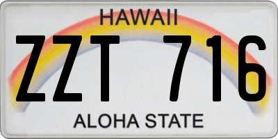 HI license plate ZZT716