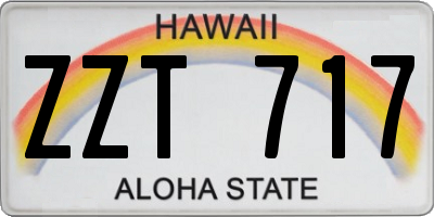 HI license plate ZZT717