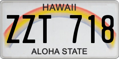 HI license plate ZZT718