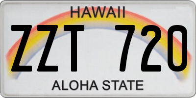 HI license plate ZZT720