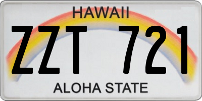 HI license plate ZZT721