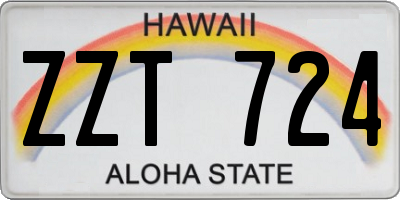 HI license plate ZZT724