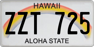 HI license plate ZZT725