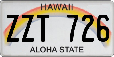 HI license plate ZZT726