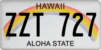 HI license plate ZZT727