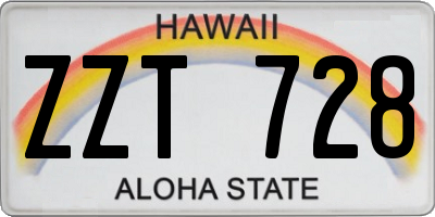 HI license plate ZZT728