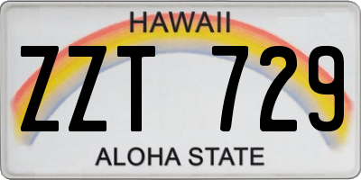 HI license plate ZZT729