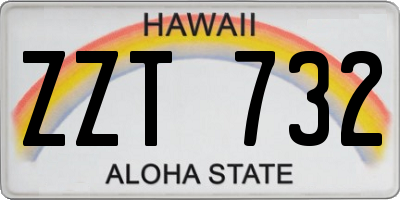 HI license plate ZZT732