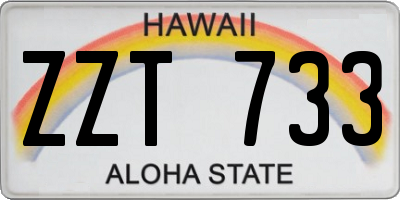 HI license plate ZZT733