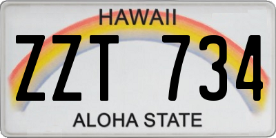 HI license plate ZZT734