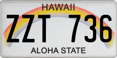 HI license plate ZZT736