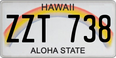 HI license plate ZZT738