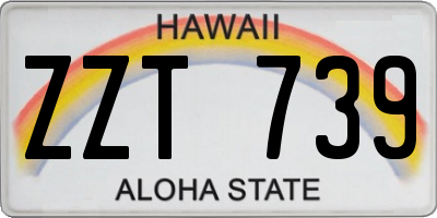 HI license plate ZZT739