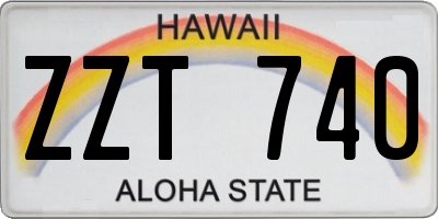 HI license plate ZZT740