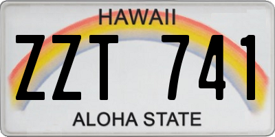 HI license plate ZZT741