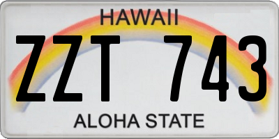 HI license plate ZZT743