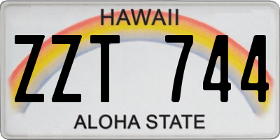 HI license plate ZZT744