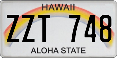 HI license plate ZZT748