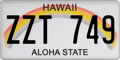 HI license plate ZZT749