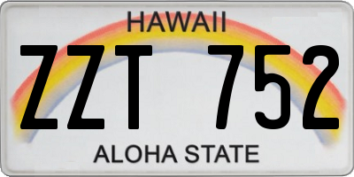 HI license plate ZZT752