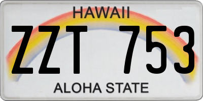 HI license plate ZZT753