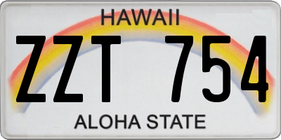 HI license plate ZZT754