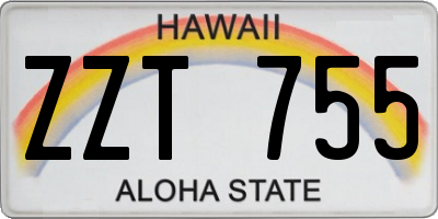 HI license plate ZZT755