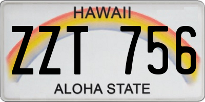 HI license plate ZZT756