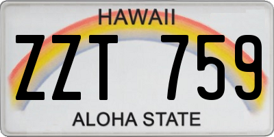 HI license plate ZZT759