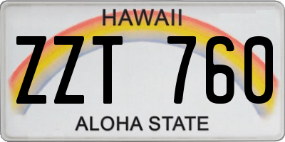 HI license plate ZZT760