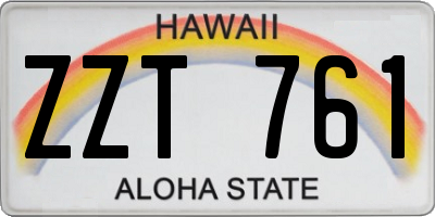 HI license plate ZZT761