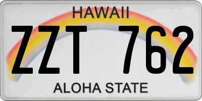 HI license plate ZZT762