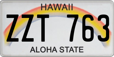 HI license plate ZZT763