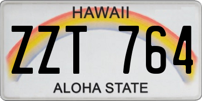 HI license plate ZZT764