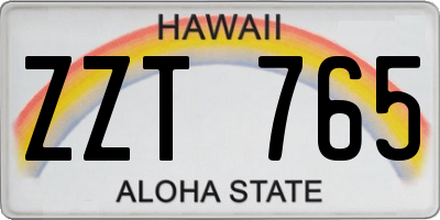 HI license plate ZZT765