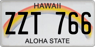 HI license plate ZZT766