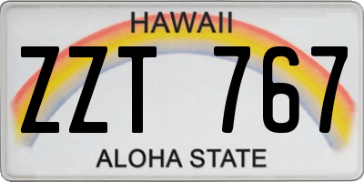 HI license plate ZZT767