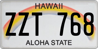 HI license plate ZZT768