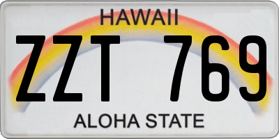 HI license plate ZZT769